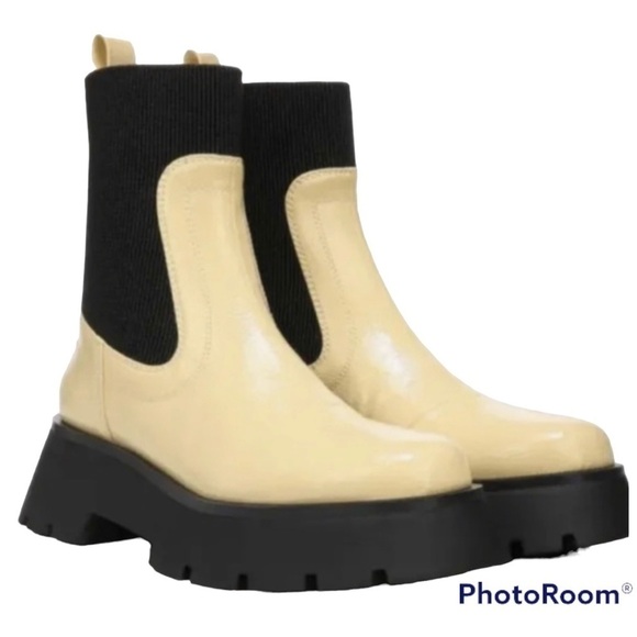 CIRCUS by SAM EDELMAN LESLIE LUG SOLE BOOTS EGG SHELL  9 M NEW - Picture 1 of 4